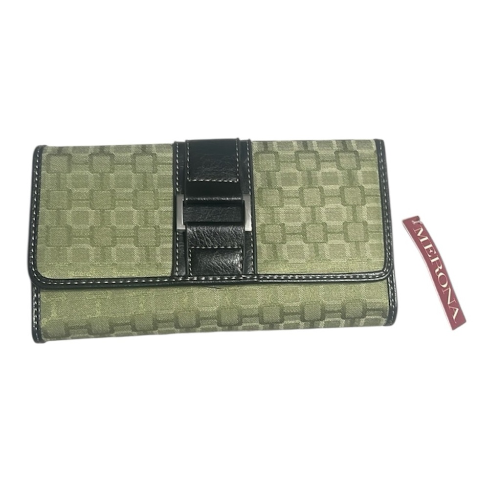 Merona Lime Green and Black Wallet